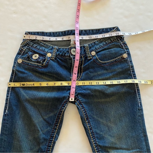 True Religion Jeans Womens Size 29 Vintage Thick Stitching Made In USA Low Rise - Picture 12 of 13